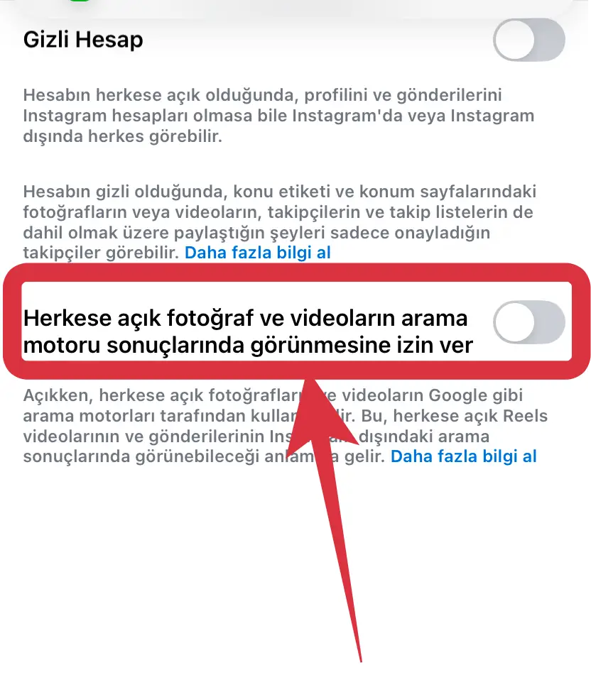 Instagram Arama Motorunda Çıkmak İstemiyorum Ne Yapmalıyım?