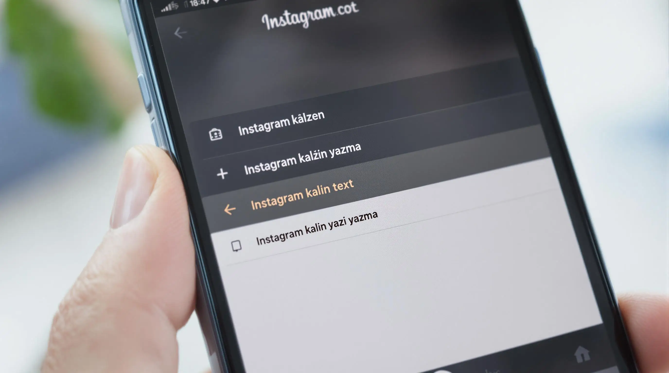 Instagram Biyografi Kalın Yazı Yazma