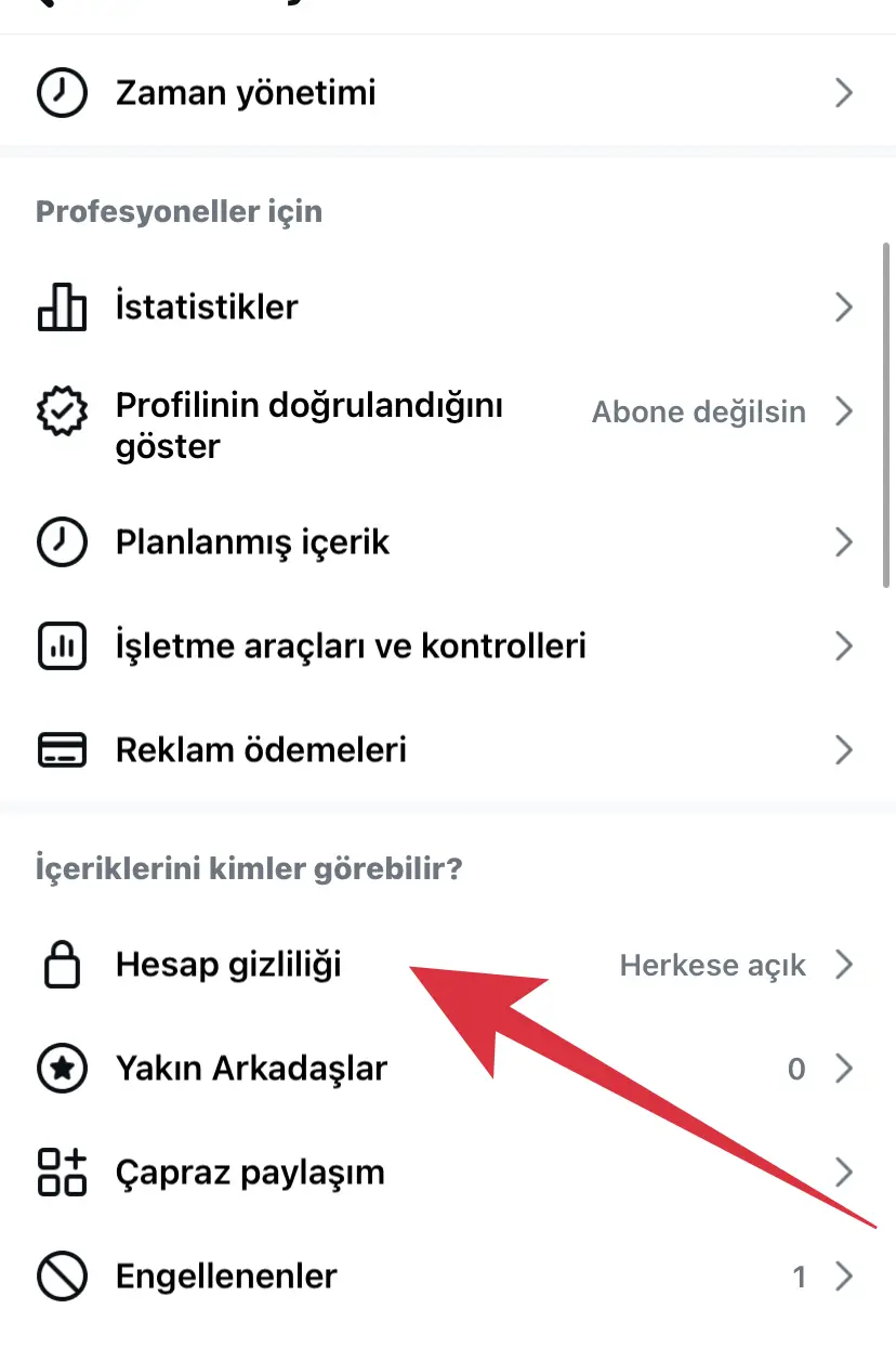 Instagram hesap gizliliği