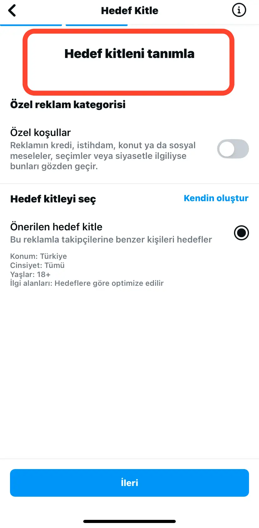 tanıtım hedef kitle belirle